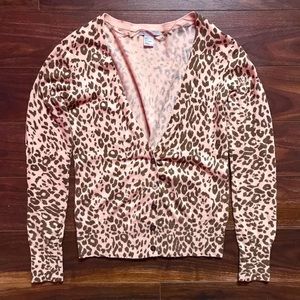 H&M cheetah print cardigan size small